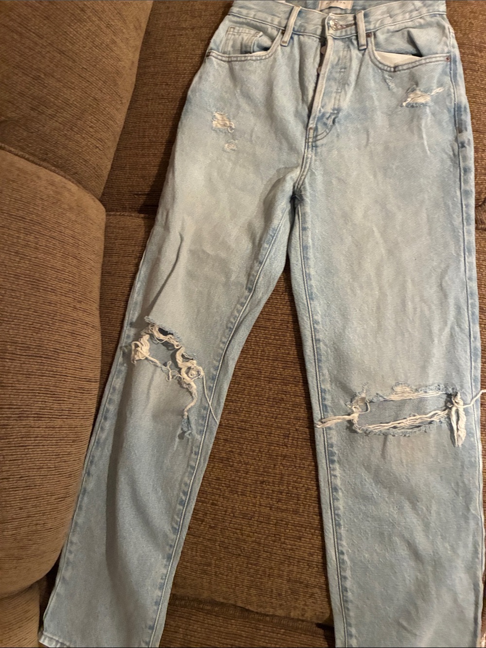 PacSun Light Blue Distressed Mom Jeans